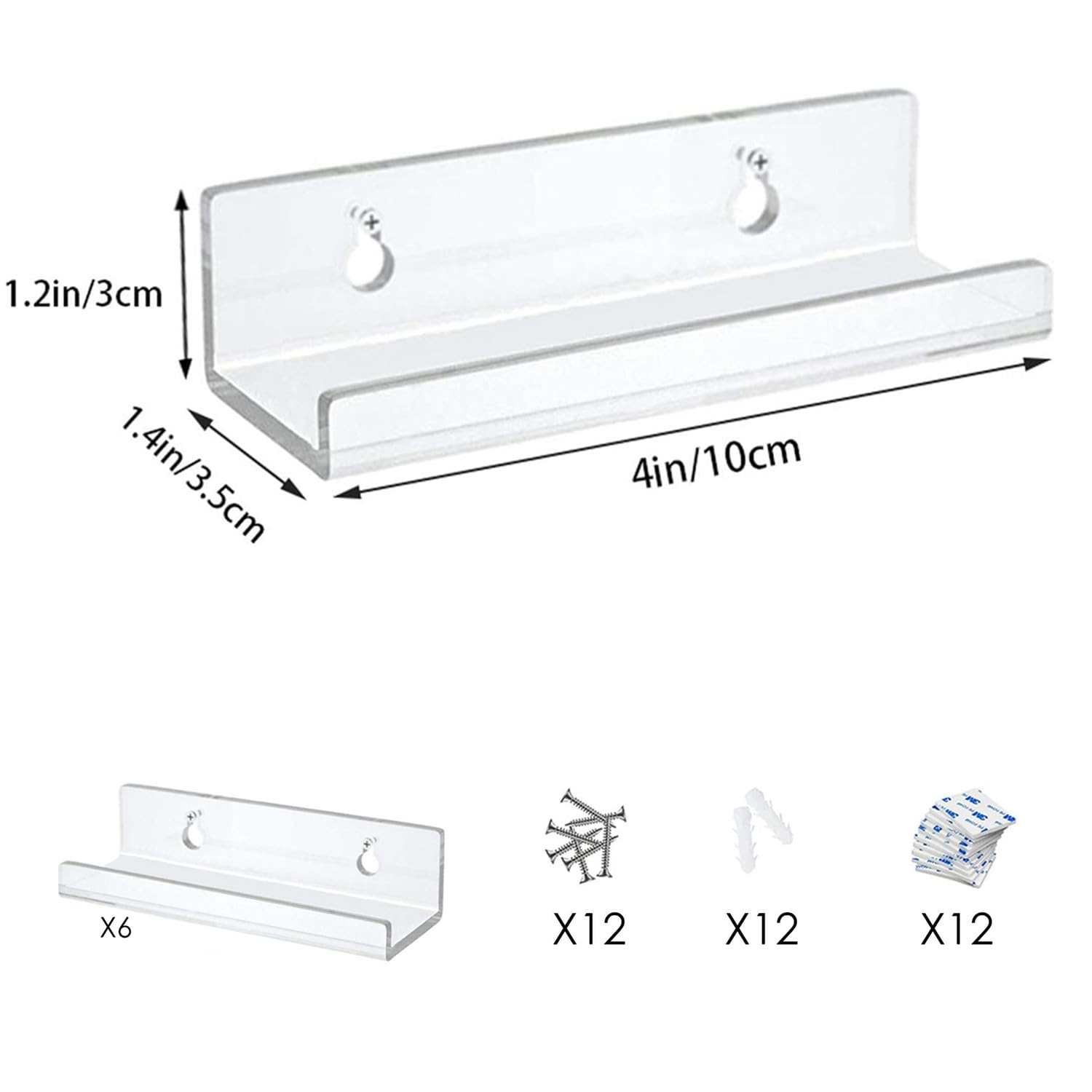 Ganci Da Parete Per Dischi In Vinile - Set Di 6, In Acrilico Trasparente, Senza Viti, Per CD, Riviste E Collezioni