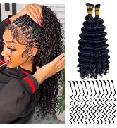 JZhair Pre-Divided Deep Wave Bulk Human Hair For Boho Braids Double Drawn Curly Wave Virgin Human...