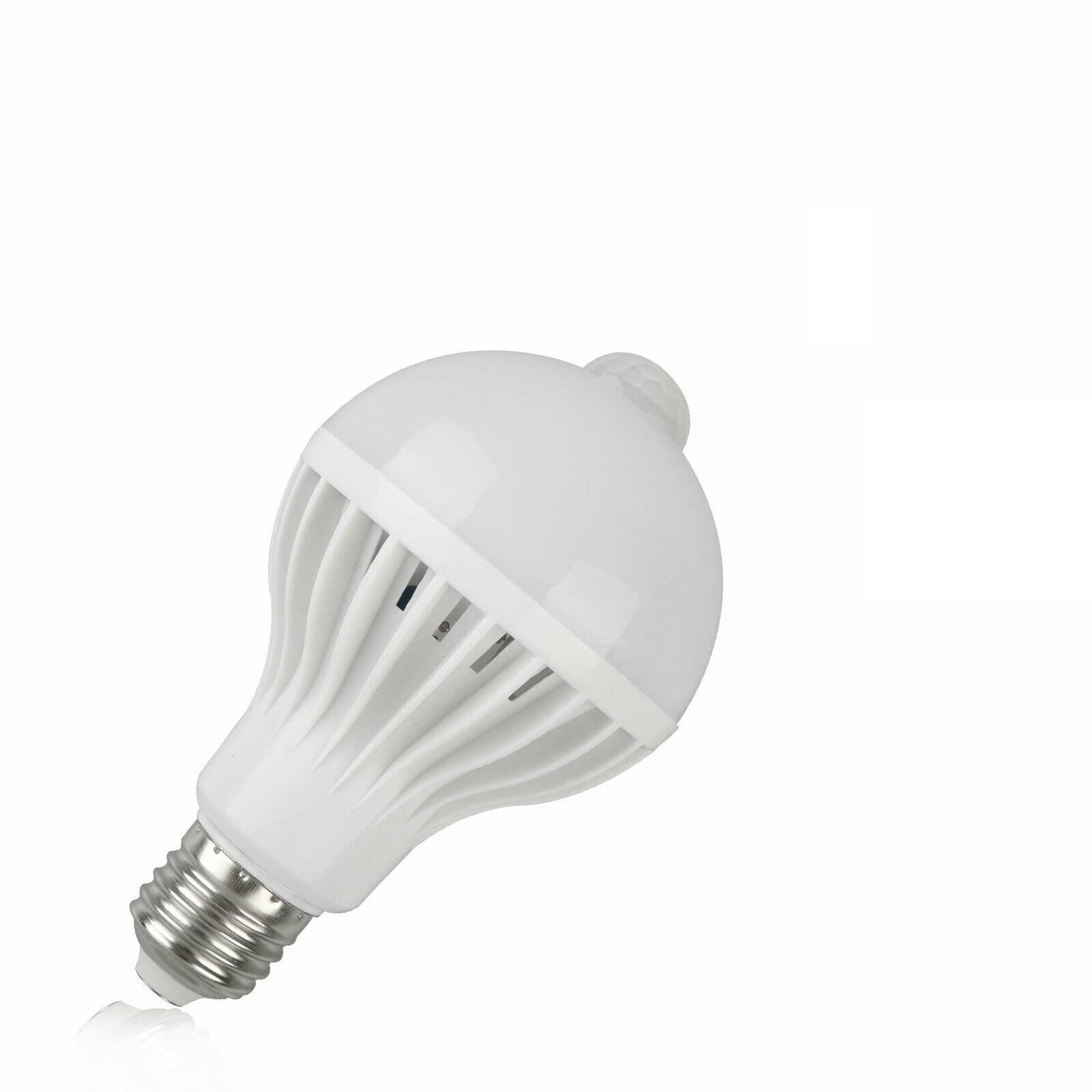 fortunate lights 1-Pack, LED PIR Motion Sensor Globe Light Bulb E27 AC85-265V 5W/7W/9W 2835SMD Cool White 6500K Stairs Night Security Lamp(7w)