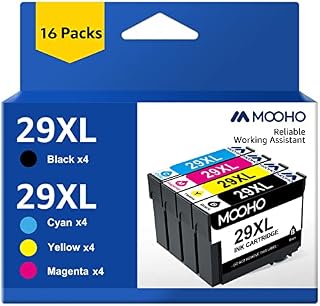 Mooho 29 29XL Ink Cartridges Compatible for Epson 29 29XL for Epson XP-342 Ink Cartridges XP-245 XP-335 XP-235 XP-442 XP-355 XP-345 XP-452 XP 352 Ink Cartridges (4Black 4Cyan 4Magenta 4Yellow-16Pack)