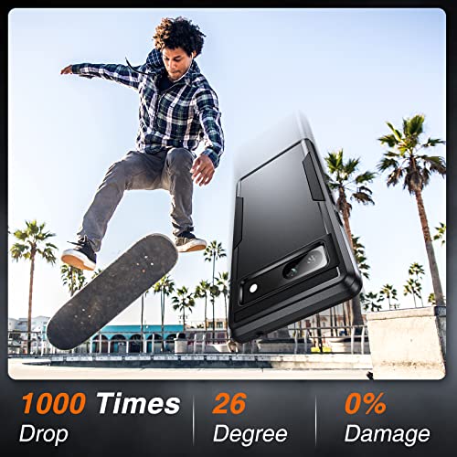 Lk For Google Pixel 7A Case, [10X Military Drop Protection][Bulletproof Material Matte Back] Soft Bumper Frame Slim Thin Protective Phone Cover, Matte Black #TOP2