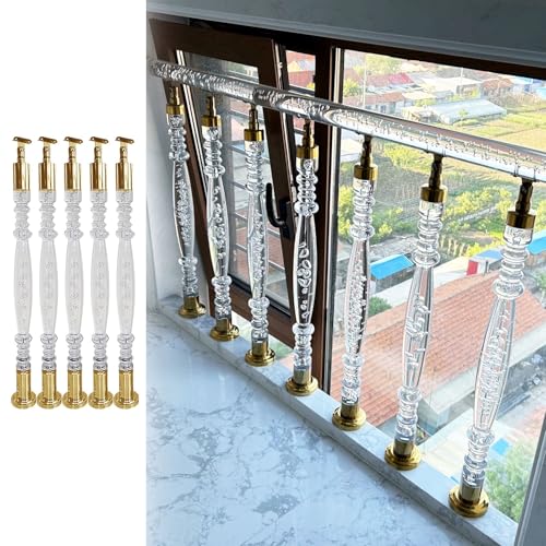 Pasamanos de acrílico para escalera con columna de balaustres de 6 cm de diámetro