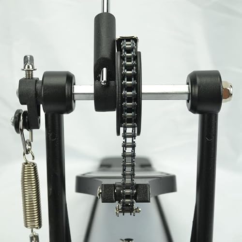 Bass Drum Pedal, Single-Chain Kick Drum Pedal, with Classic Felt Beater Stick, Drum Key, Heavy Duty Aluminum Alloy Drum Foot Pedal for Beginner Professional Drummers - Thumbnail 3