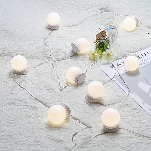 Lixada Vaidade LEDs Kit de luzes de espelho com 10 lâmpadas ajustáveis ​​10 brilho e 3 modos de ilum