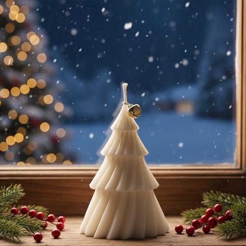 Prettykrafts Scented Christmas Tree Candle | Decorative Festive C...