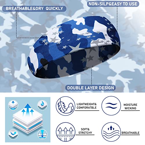 4 Pieces Kids Sports Headbands Athletic Sweatbands Headband Wicking Elastic Hairband for Girls and Boys Toddler Children2