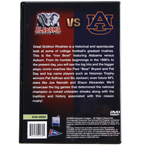 Great Gridiron Rivalries: Auburn vs. Alabama DVD