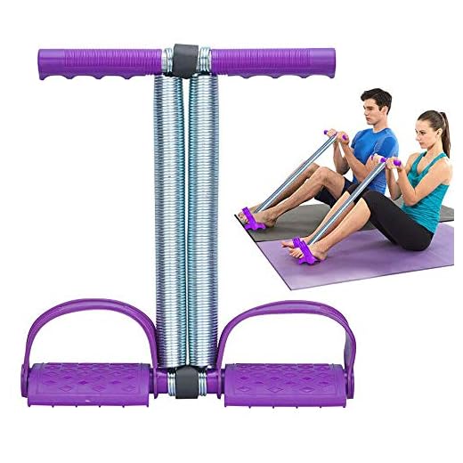 COVVY Elastic Sit Up Equipment Pull Rope Dual Spring Tension Foot Pedal Sit Up Equipment for Abdominal Leg Exerciser Tummy Trimmer Sport Fitness Slimming Training Bodybuilding at Home Gym