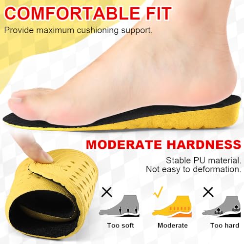 XINIFOOT Breathable Height Increase Insoles, 1.5cm/2.5cm/3cm Elastic Shock Absorbing Mesh Holes Replacement Inserts, Heel Lift Inserts for Men and Women (2.5 cm Height, 1 Pair) — view 2