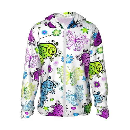 Sudadera de mariposas deportiva ligera con cremallera y protección solar