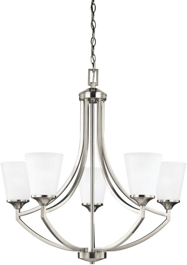 Sea Gull Lighting 3124505EN3-962 Hanford Five Light Chandelier, Brushed Nickel Finish
