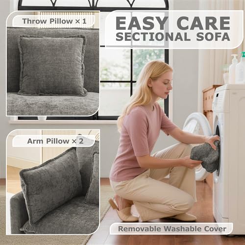 Image of 42 inch Modular Sectional Sofa, Cloud Couch Single-Seat Accent Chair