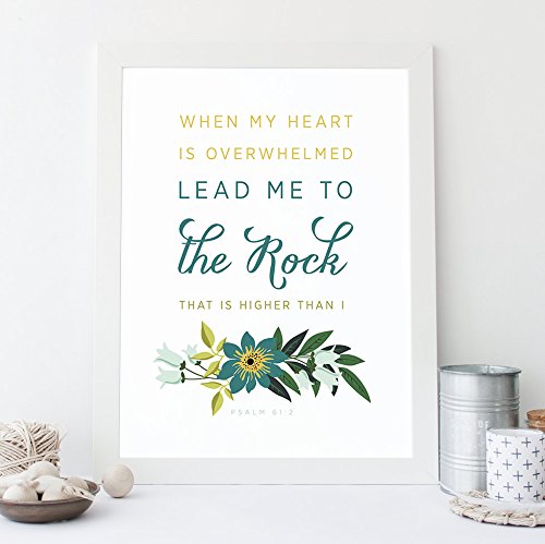 Bible Verse Print, Scripture Art : Psalm 61:2