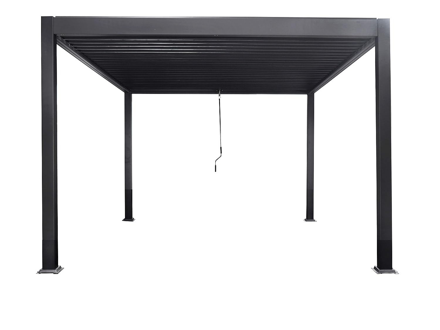 Vente-unique - Pergola bioclimatique autoportante en Aluminium avec Lames orientables - 9 m² - Anthracite - Amalfi
