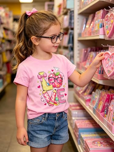 Image of Funnycokid Little Girls T Shirt for Toddler 3-7 Years Kids Tee Graphic Short Sleeve Clothes Tops
