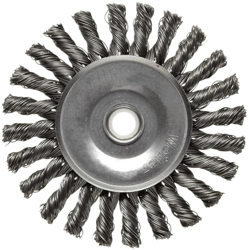 Weiler 08534 4" Cable Twist Knot Wire Wheel, .020" Steel Fill, 1/2"-3/8" Arbor Hole, Made in the USA (Pack of 10)