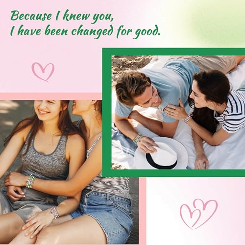 Image of Green and Pink Friendship Matching Bracelets-Crown Witch Hat Matching Bracelets-BFF Couples Accessories, for Fans' Birthdays, and Party Favors for Fans