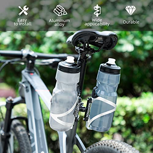 Rockbros Bike Bottle Cage Adapter Bicycle Seatpost Handlebar Water Bottle Mount Holder Adjustable Aluminum Bottle Cage For Mtb Road Bike Beach Cruiser Black #TOP1