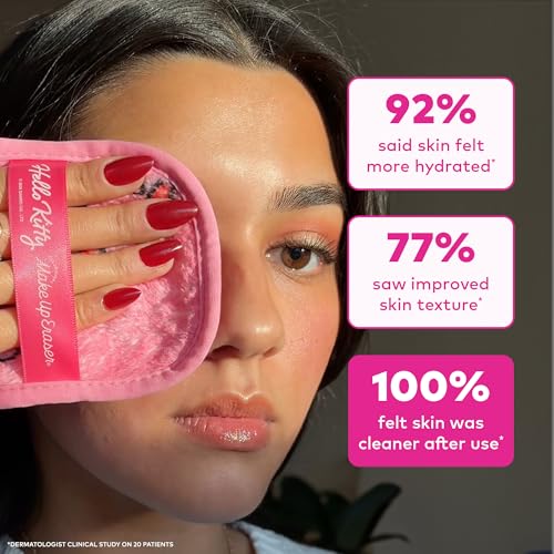 Image of The Original MakeUp Eraser 7-Day Set, Erase All Makeup with Just Water, Including Waterproof Mascara, Eyeliner, Foundation, Lipstick, Sunscreen, and More! Hello Kitty Cutie Pie, 7ct.