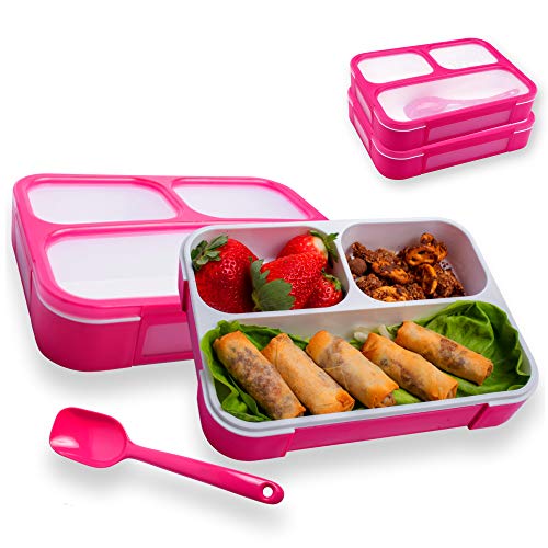 Leakproof Bento Lunch Box With 3 Compartments | New Food Prep & Meal Planning Containers For Kids & Adults | BPA Free Leak Proof Bento Lunch Boxes | Microwave & Freezer Safe By Easy Togo (Pink 2 Pack) Leakproof Bento Lunch Box With 3 Compartments | New Food Prep & Meal Planning Containers For Kids & Adults | BPA Free Leak Proof Bento Lunch Boxes | Microwave & Freezer Safe By Easy Togo (Pink 2 Pack)