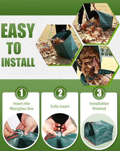 image for Joyhalo Reusable Yard Waste Bags, 2 Pack 40 Gallon Dustpan-Type Garden