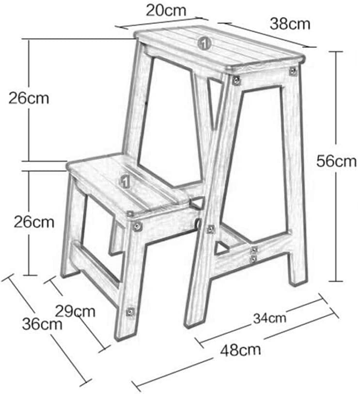 Taburete plegable de madera maciza escalonado multifuncional para hogar 2