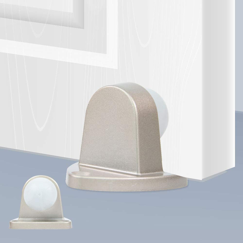Tapón para puerta de piso con almohadilla de goma, 15 unidades, acero inoxidable para proteger la pared