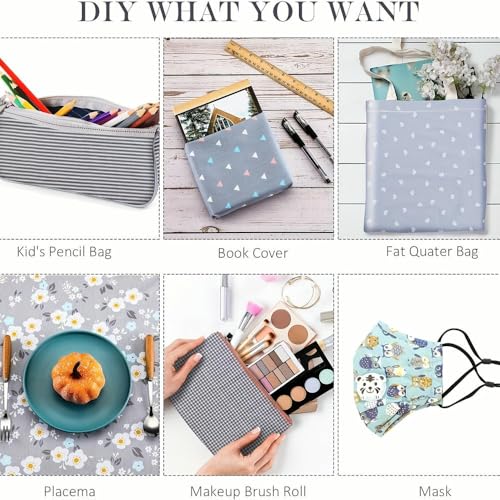 Tissu à coudre carré gris pour bricolage patchwork et artisanat - 6
