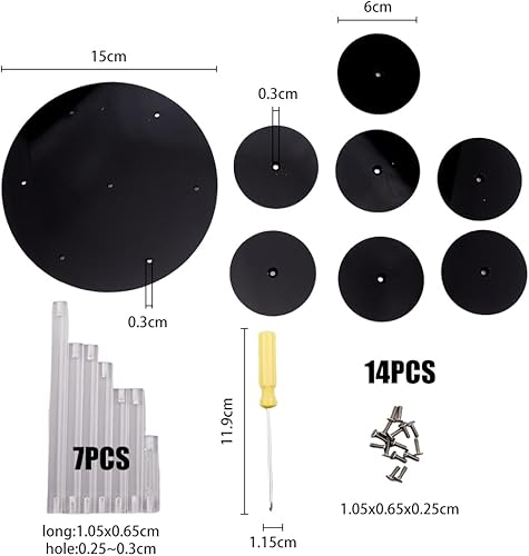 Miniatura 7 de Soporte de exhibición de figuras redondas de 7 niveles, elevadores acrílicos de varios niveles, torre de exhibición transparente, soportes de