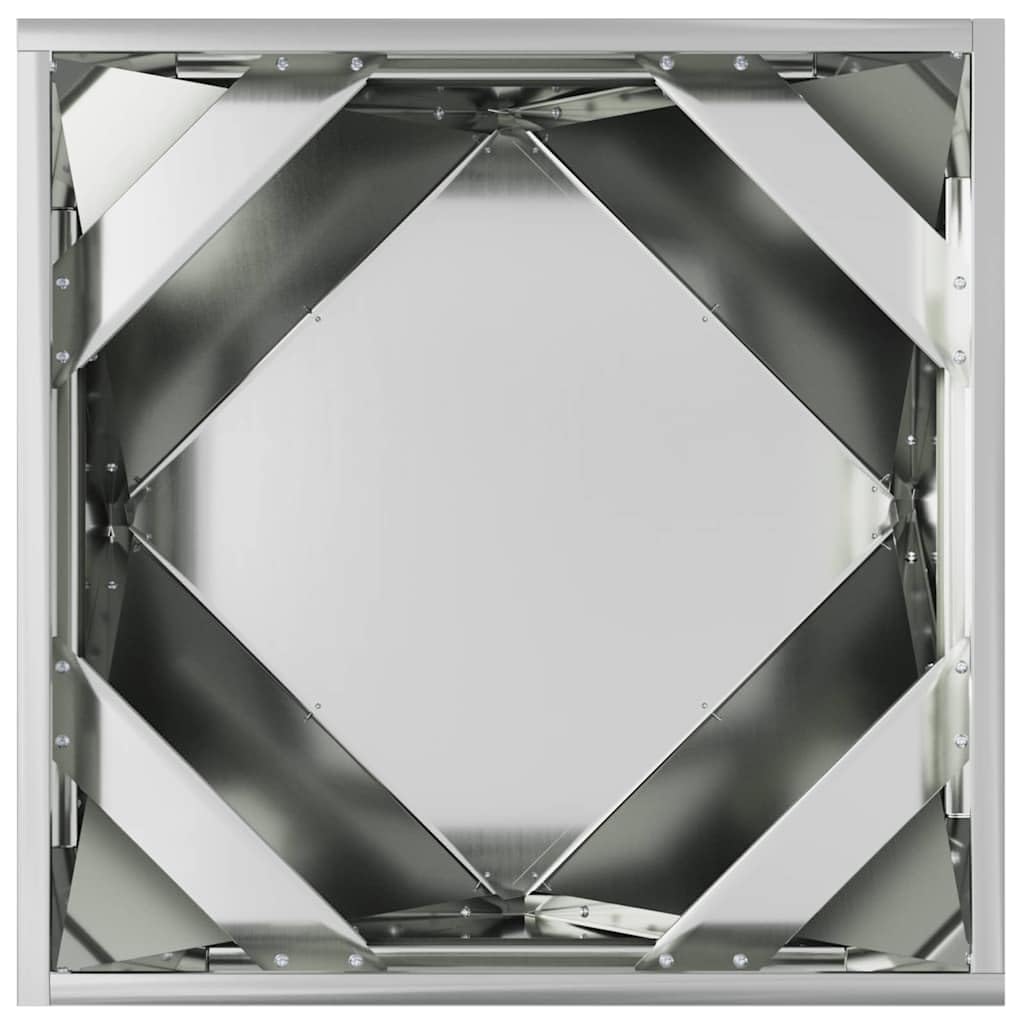 Donica 2 szt Srebrny 50x50x50 cm Stal Galwanizowana Do Ogrodu Tarasu Pojemnik na Rośliny Ozdobne Dekoracyjny Wytrzymały Nowoczesny Design
