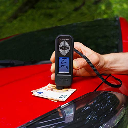 ETARI MD 666 Jauge d'&eacute;paisseur de Peinture Testeur d&rsquo;&eacute;paisseur de Peinture pour carrosserie en Fer et en Aluminium Appareil de Mesure de Peinture avec calibrage Automatique &hellip;