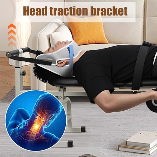 Cervical & Lumbar Traction Bed¨C Spinal Decompression Device for Neck & Back Pain Relief | Adjustable Stretching Bed for Back Pain Relief, Posture Correction |330 lb Weight Capacity Green