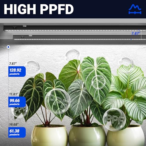 Image of Barrina T5 Plant Lights for Indoor Growing, 4FT 160W (8 X 20W) Led Grow Light with Magnetic Design, Full Spectrum Grow Light Strip with Black Cover, Plug and Play, 5000K, 8 Packs
