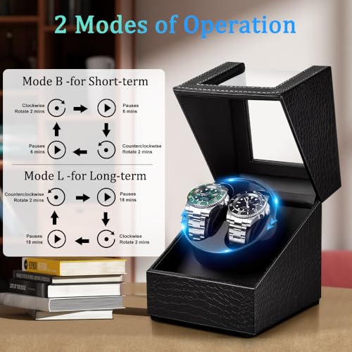 Image of Watch Winder for Automatic Watches,Automatic Watch Winder Box,Double Watch Winder for Women's and Men's Watches with Quiet Japanese Mabuchi Motor