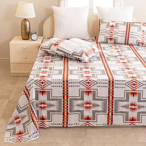 Image of HOMEMONDE Cotton Flat Sheet with One Pillow Cover Soft Bedsheet for Single Bed (60 x 90 Inches / 152 x 229 cm, Nomadic Dreams),Multicolor | Perfect for Home Decor & Gifting