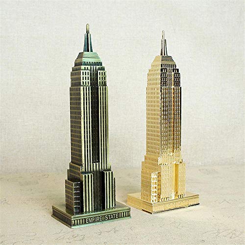 Standbeeld Decoratie Sculptuur18Cm / 22 Cm Bronze Gouden Empire State Building Model Standbeeld Metalen Plating… - Afbeelding 3