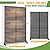 FENCY Metal Privacy Screen Outdoor Privacy Screen 72" H×47" W Vintage Wood Color Patio Privacy Screen, Freestanding Decorative Privacy Screen for Deck Balcony Patio