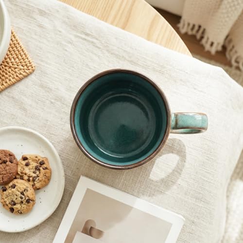 Set de 4 tazas de cerámica para café 14 oz con asa grande miniatura 3