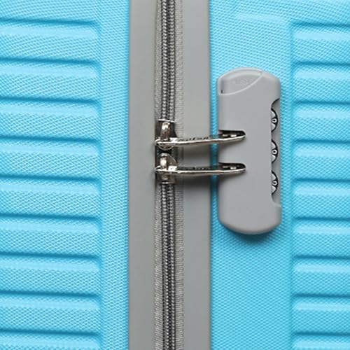 Image of UNPLUG Polypropylene 360 Degree Hard-Sided Cabin Luggage Large 28 inch | 75cm | 8 Wheels Small Trolley Bag for Travel | Lightweight Bag with Combination Lock | Suitcase (Sky Blue)