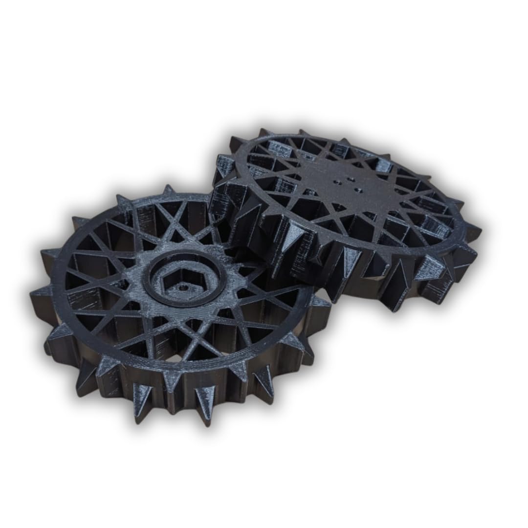 Antriebsräder 2er Set kompatibel mit Gardena R38Li / R40Li / R50Li / R70Li / R80Li passgenau optimales Profil Mähroboter Ersatzräder mit Stollenprofil
