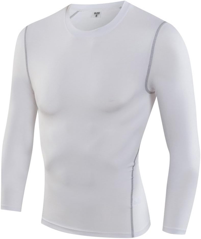 Mens Boys Sport Running Gym Fitness Base Layer Thermal Under Top Long Sleeve Shirt Skins Gear Cool Dry S M L XL XXL 3XL