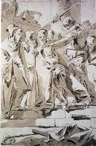 Impression la décapitation d'un évêque de Battista sur toile premium 60x90