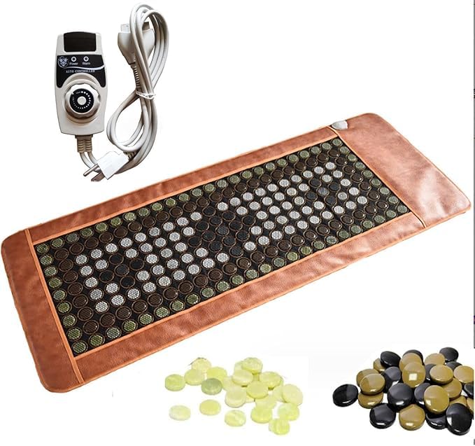 ICEMOB Almohadilla de calefacción de turmalina de Control automático de Temperatura, Almohadilla de calefacción de Jade Natural de infrarrojo lejano, colchón de Masaje Profesional,60 * 180cm