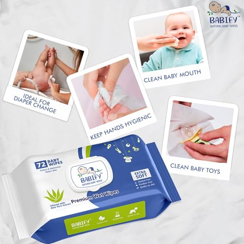 Image of Babify Premium Baby Wipes with Flip-Top Lid | Aloe Vera & Paraben-Free | Pack of 30 (2160 Wipes, 72 Wipes per Pack)