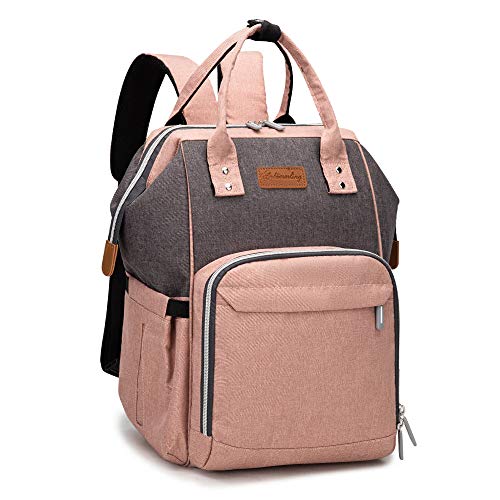 Diaper Bag Backpack?Large Diaper Bag Organizer for Mom with Charging Port Baby Girl Diaper Bag for Mom and Dad Pink
