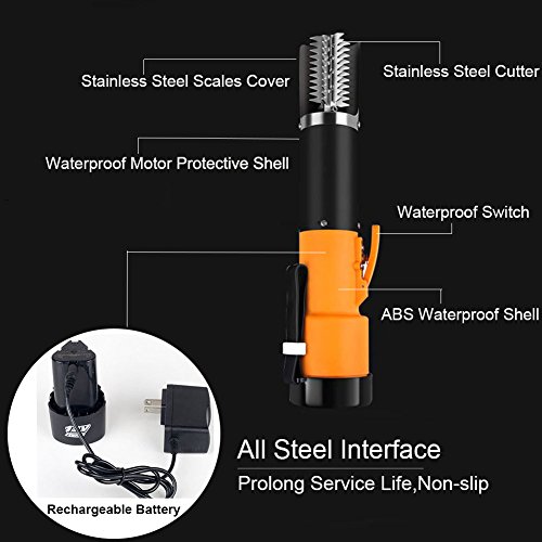 Speder Electric Fish Scaler Fish Scale Remover Scraper Cleaner Cordless Portable Waterproof Tool Built With Powerful Motor And Replaceable Rechargeable Battery For Fish #TOP1