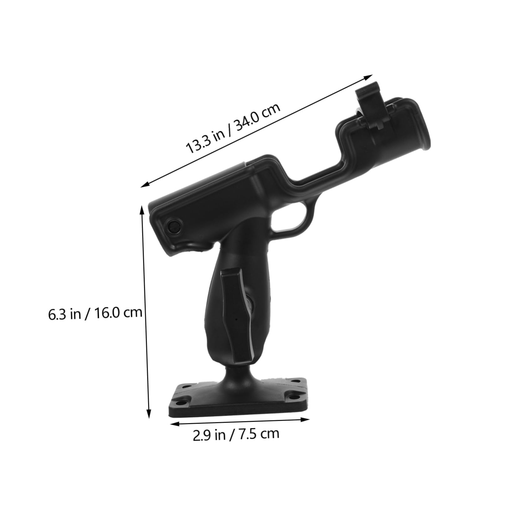 HANABASS Portacanne per Kayak in Nylon Nero Base Rotante a 360 Gradi, Supporto Stabile Anti-scivolo per Canne da Pesca, per Attività di Pesca in Kayak