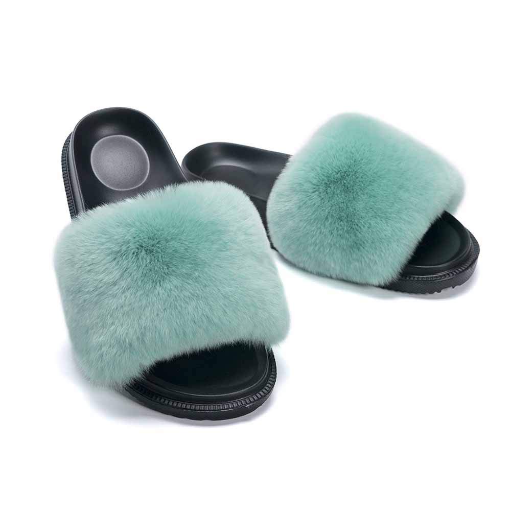 YHQZNLXQ Slider für Damen, Hausschuhe, warm, bequem, weich, für Damen, Slides, Flip-Flop, für den Innenbereich, Flauschige Sandalen, Winterschuhe für drinnen und draußen, modische Sandalen