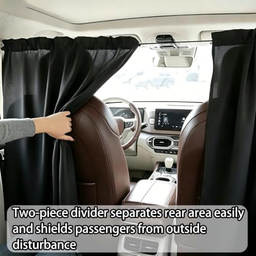 Image of Car Window Curtains, Car Window Sun Shade Protector, Sun Shades for Windows, Automatic Blind Curtains for, Two-Piece Set for SUV and Van, Block Sunlight and Create Privacy During Travel