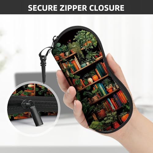 Image of Sunglasses Soft Case, Cute Ultra Light Portable Neoprene Zipper Eyeglass Glasses Case with Belt Clip for Men Women